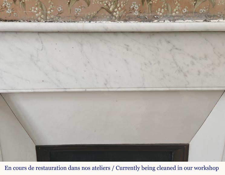 Louis XVI mantel in Carrara marble-1