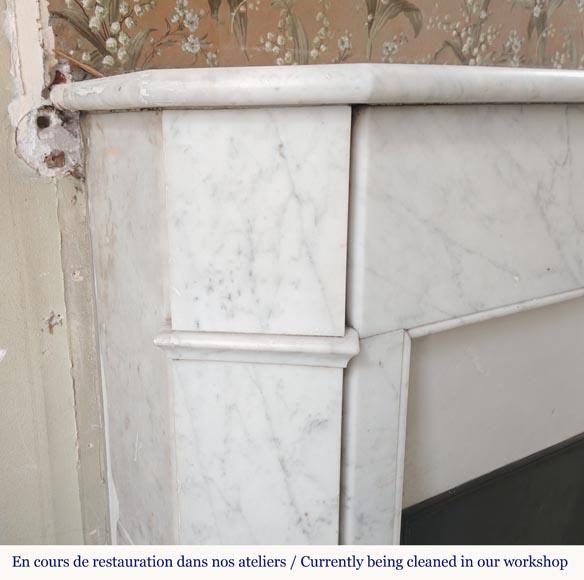 Louis XVI mantel in Carrara marble-2