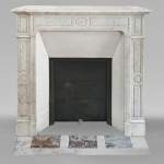 Louis XV style Pompadour mantel carved in Carrara marble