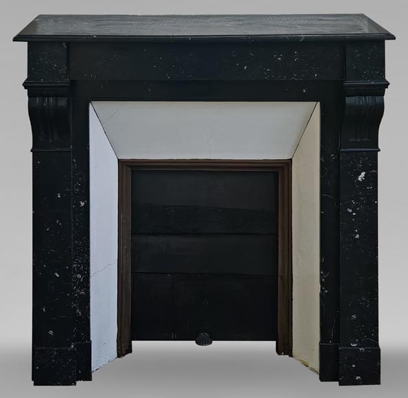 Napoleon III style mantel with black speckled marble modillions-0