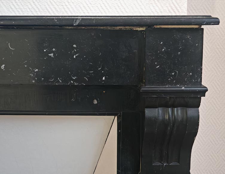 Napoleon III style mantel with black speckled marble modillions-6