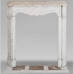 Small Louis XV style Pompadour mantel in Carrara marble