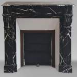 Napoleon III style mantel in black Marquina marble