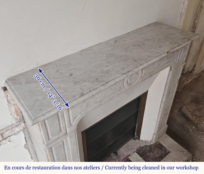 Carrara marble Louis XV mantel in the Pompadour style-8