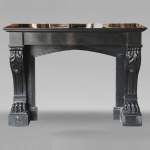 Lion paw mantel in fine black marble