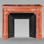 Louis XIV style mantel in red Campan marble