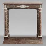 Directoire period mantel carved in Rouge du Nord marble