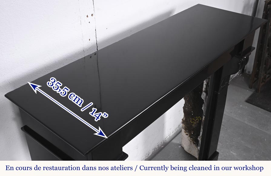 Napoleon III style fireplace with modillions, in fine black Belgian marble Napoleon III style fireplace with modillions, in fine black Belgian marble-9