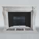 Louis XVI fireplace in Carrara with rudentée fluting