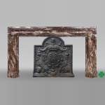 Exceptional Louis XIV period mantel from a mansion in Rouge Royal marble.