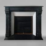 Modillion style fireplace in black marble