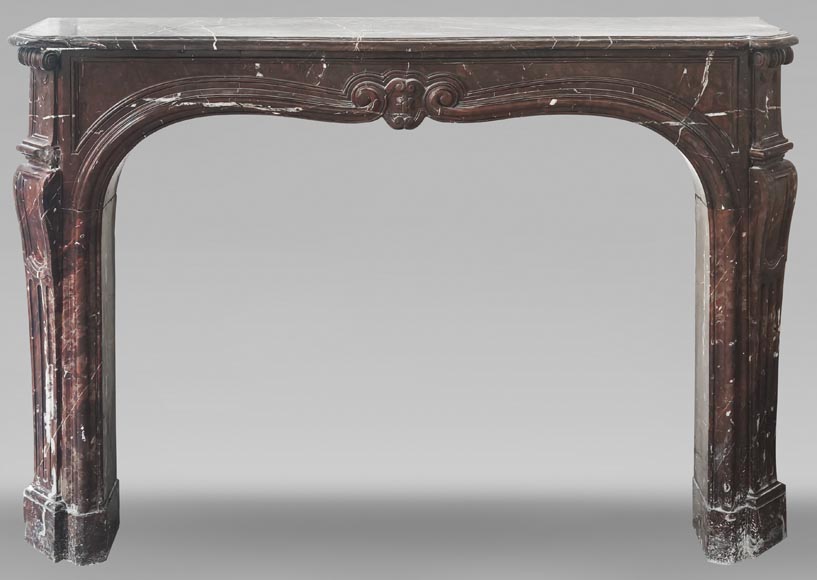 Louis XV period fireplace in Griotte marble-0