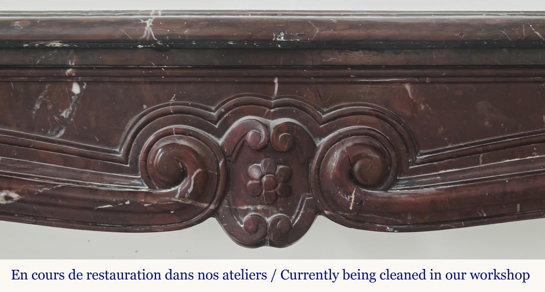 Louis XV period fireplace in Griotte marble-1