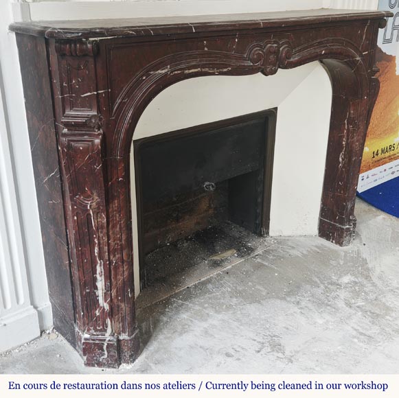 Louis XV period fireplace in Griotte marble-2