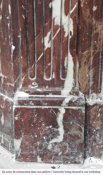 Louis XV period fireplace in Griotte marble-3