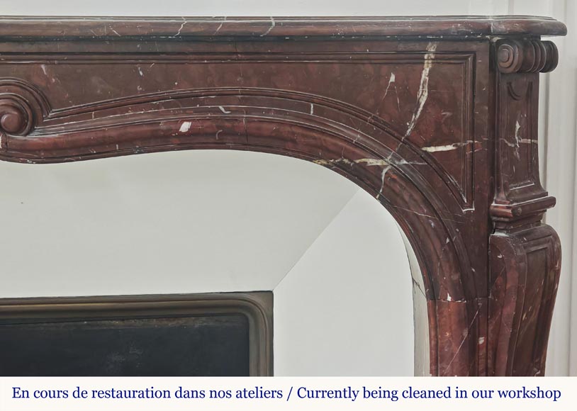 Louis XV period fireplace in Griotte marble-5