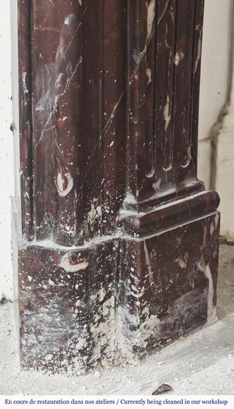 Louis XV period fireplace in Griotte marble-6