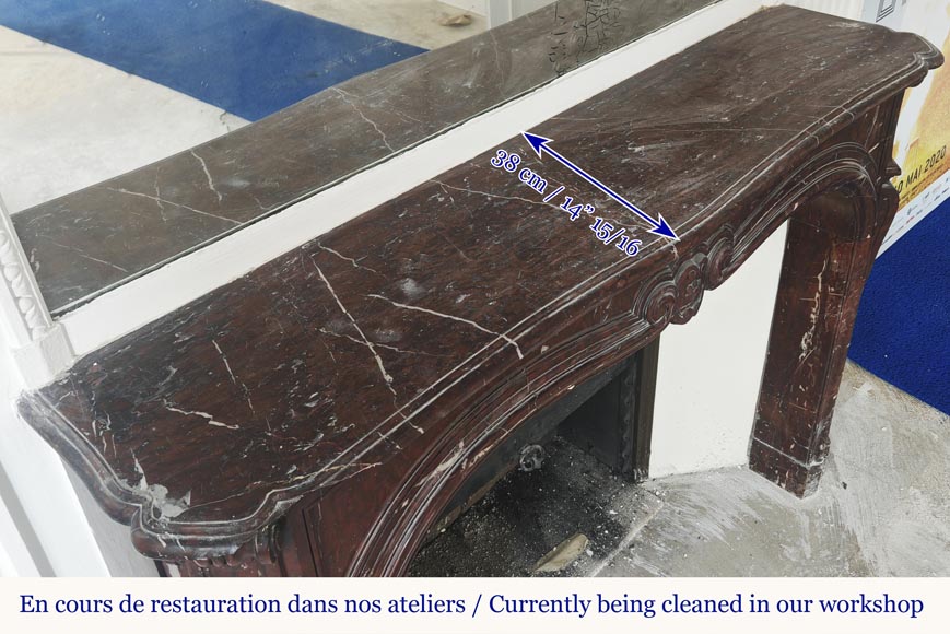 Louis XV period fireplace in Griotte marble-7