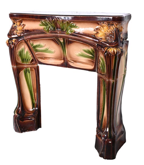 Art Nouveau Ceramic Fireplace with Sunflowers – MANUFACTURE DE VITRY-LE-FRANÇOIS-7
