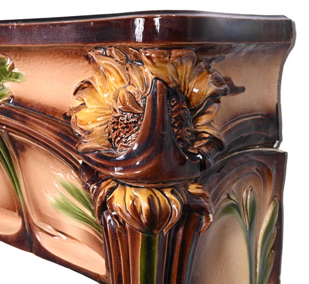 Art Nouveau Ceramic Fireplace with Sunflowers – MANUFACTURE DE VITRY-LE-FRANÇOIS-10