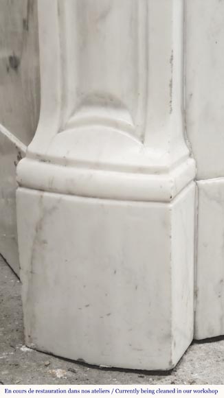  Louis XV style fireplace, Pompadour model, in semi-statuary marble-4
