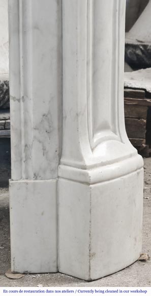  Louis XV style fireplace, Pompadour model, in semi-statuary marble-7