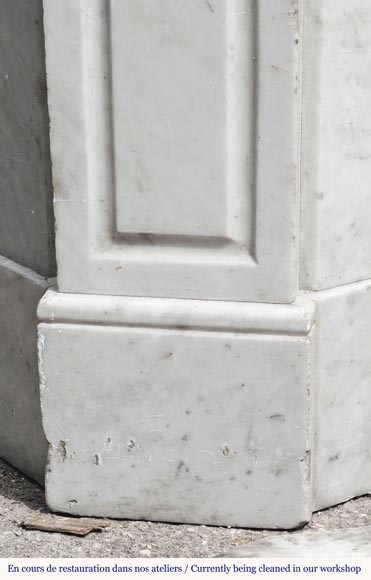 Louis XV style fireplace, Pompadour model, in Carrara marble-4