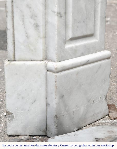 Louis XV style fireplace, Pompadour model, in Carrara marble-7