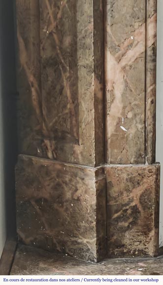  Louis XV style fireplace, Pompadour model, flat in Enjugerais marble-3