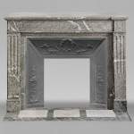  Louis XVI style fireplace in green Campan marble