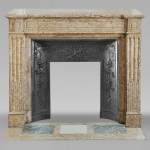  Louis XVI style molded fireplace, in yellow marble
