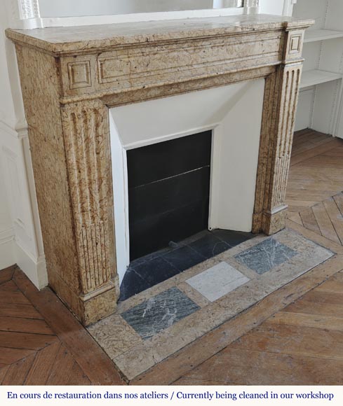  Louis XVI style molded fireplace, in yellow marble-2