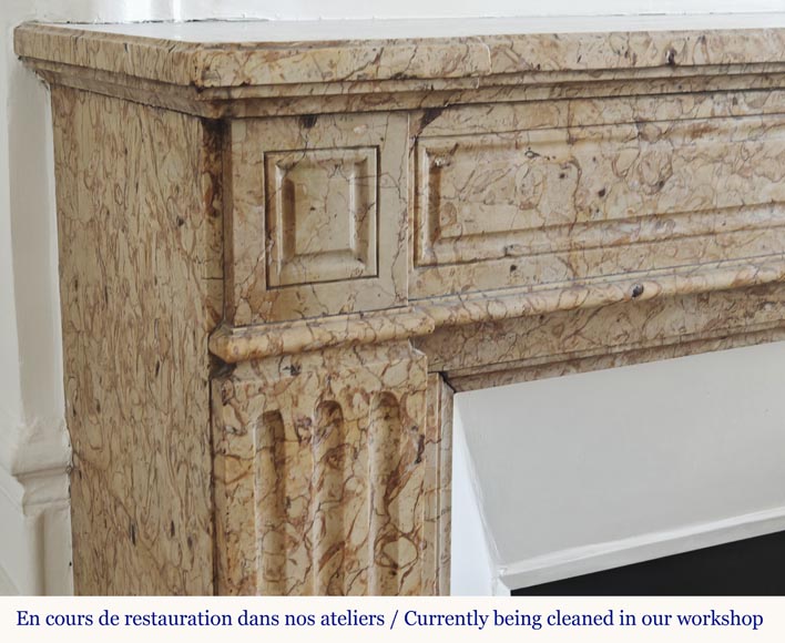  Louis XVI style molded fireplace, in yellow marble-3
