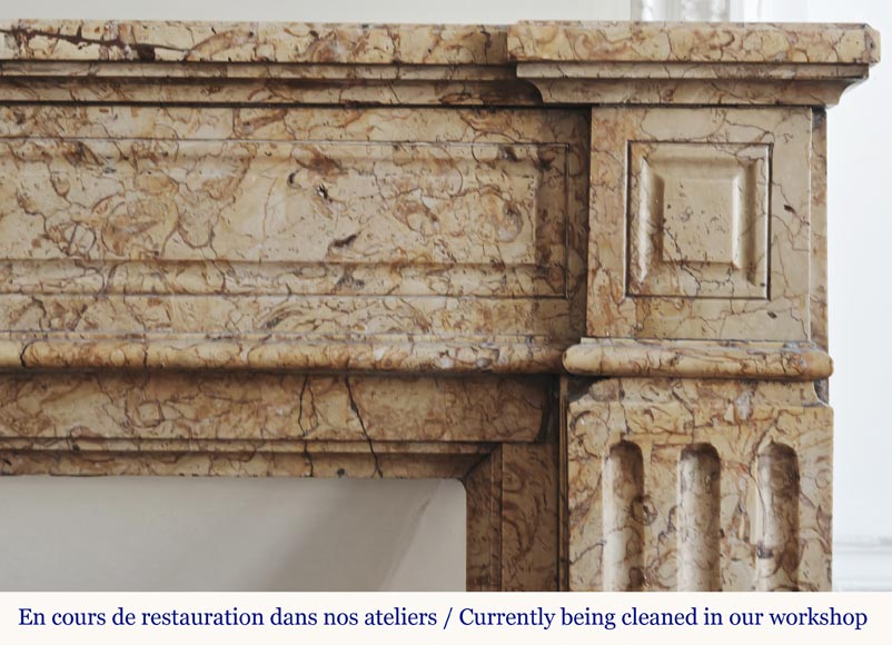  Louis XVI style molded fireplace, in yellow marble-5