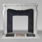  Louis XV style fireplace, Pompadour model, in Carrara marble