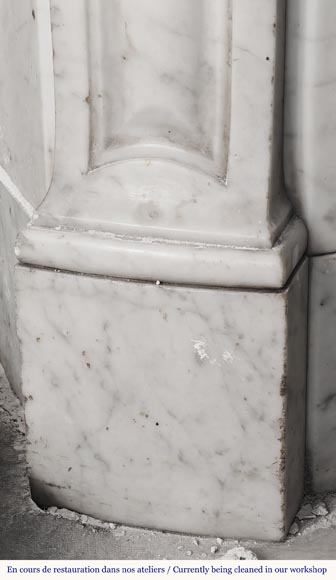 Louis XV style fireplace, Pompadour model, in Carrara marble-4