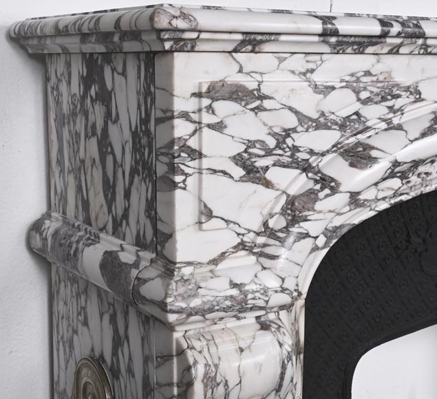 Regency style fireplace in purple breccia marble Regency style fireplace in purple breccia marble-3