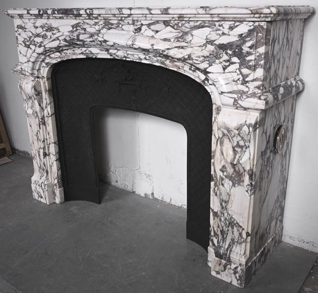Regency style fireplace in purple breccia marble Regency style fireplace in purple breccia marble-6