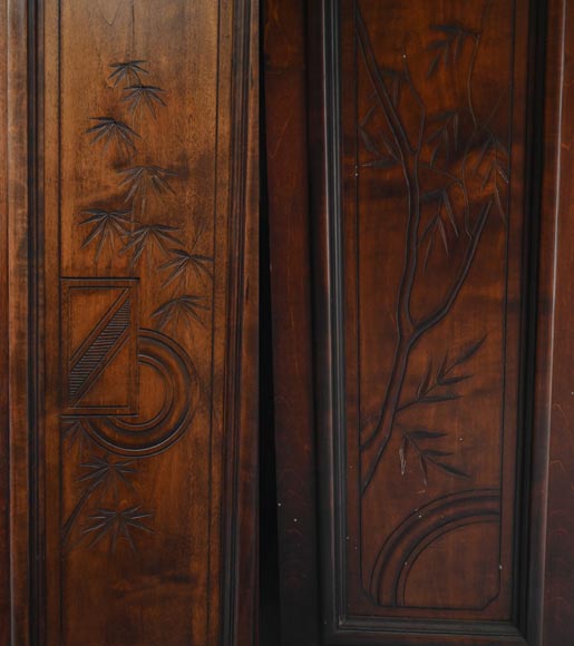 Gabriel VIARDOT – Japonist carved wooden fireplace, circa 1880 Gabriel VIARDOT – Japonist carved wooden fireplace, circa 1880-14