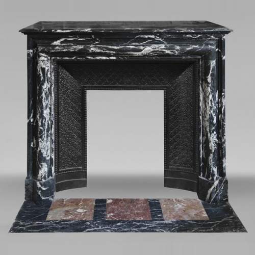 Louis XIV style fireplace in Black Marquina marble