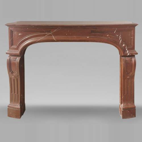 Regency style fireplace in red marble