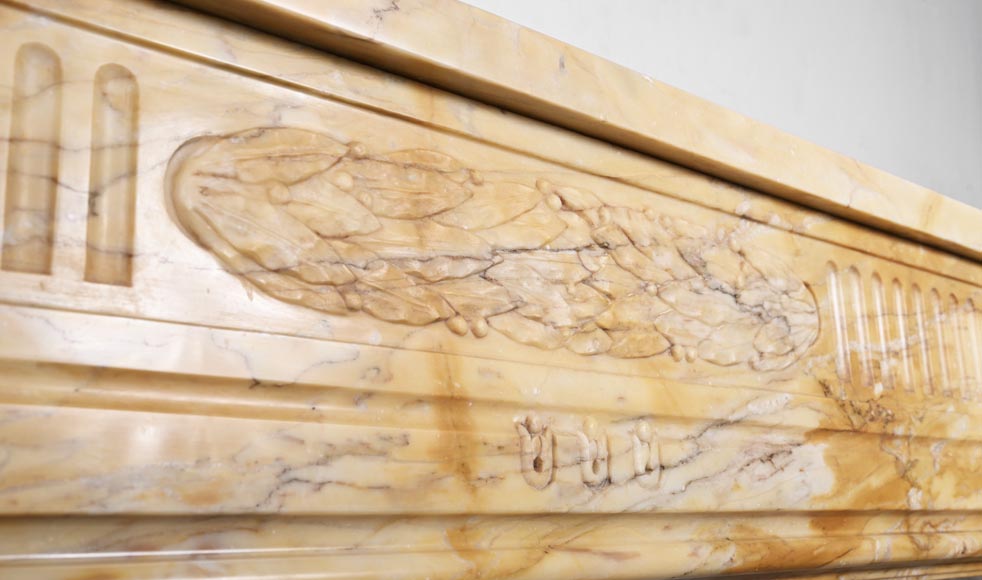  Louis XVI style fireplace with rounded corners in Sienna yellow-2