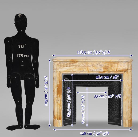  Louis XVI style fireplace with rounded corners in Sienna yellow-12