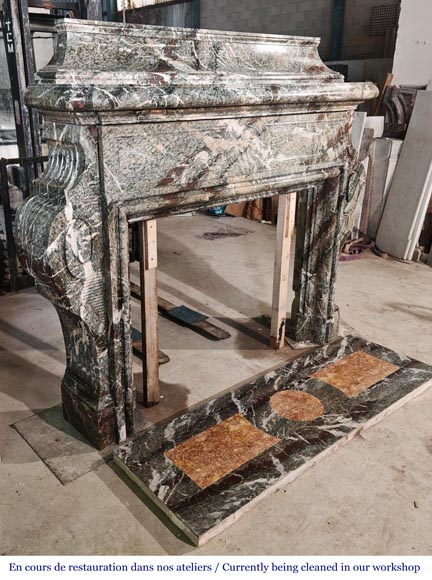  Important Napoleon III style fireplace in Campan marble-3