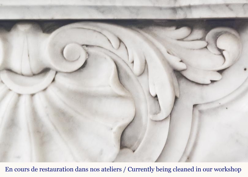 Louis XV style fireplace in Carrara marble Louis XV style fireplace in Carrara marble-3
