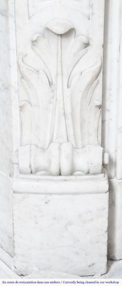 Louis XV style fireplace in Carrara marble Louis XV style fireplace in Carrara marble-6