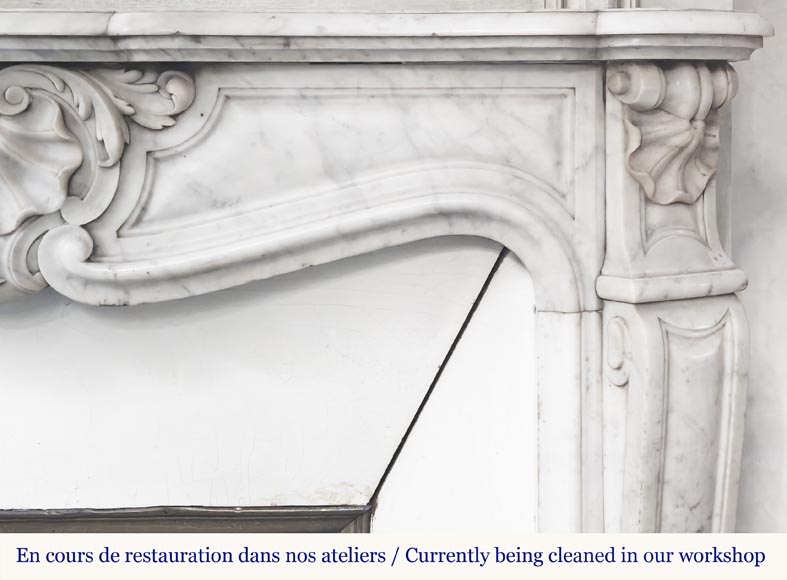 Louis XV style fireplace in Carrara marble Louis XV style fireplace in Carrara marble-8