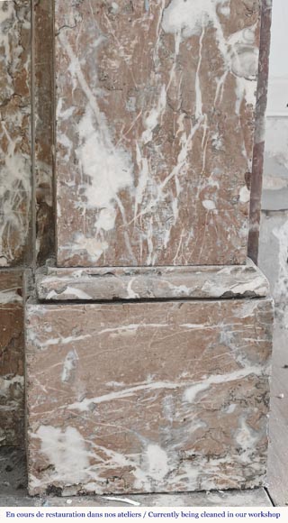 Louis XVI style fireplace in Northern Red marble Louis XVI style fireplace in Northern Red marble-7