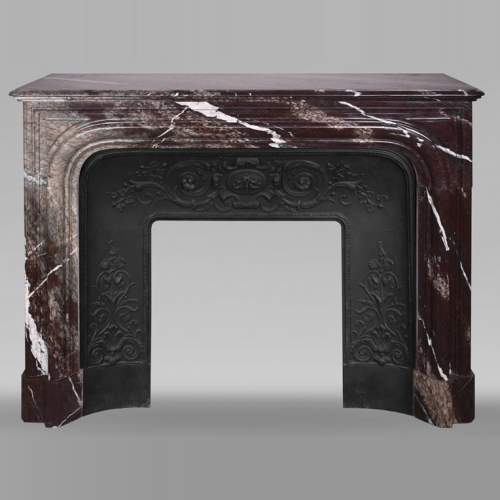 Louis XIV style fireplace in Campan Rubané marble
