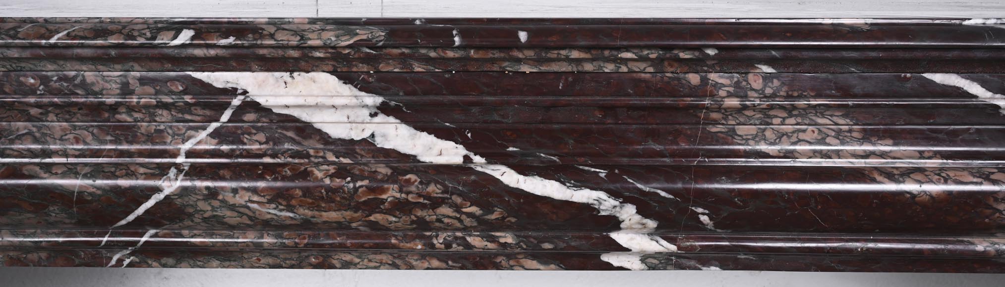 Louis XIV style fireplace in Campan Rubané marble Louis XIV style fireplace in Campan Rubané marble-1